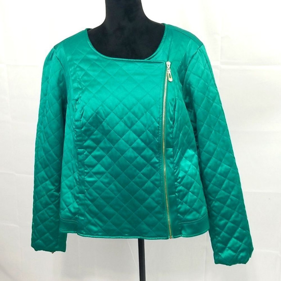 Lane Bryant Teal Green Quilted Top Size 22/24.  #243 - Picture 1 of 8